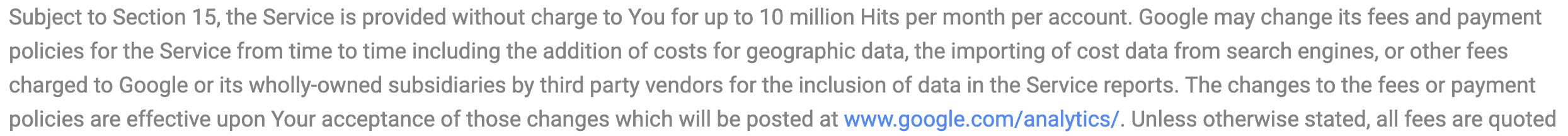 Google Analytics data limits