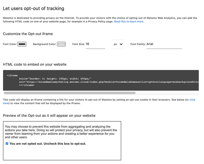 Users opt-out html