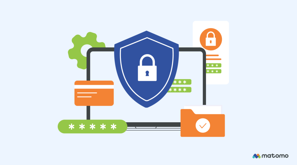 Illustration of user’s data protection and online security