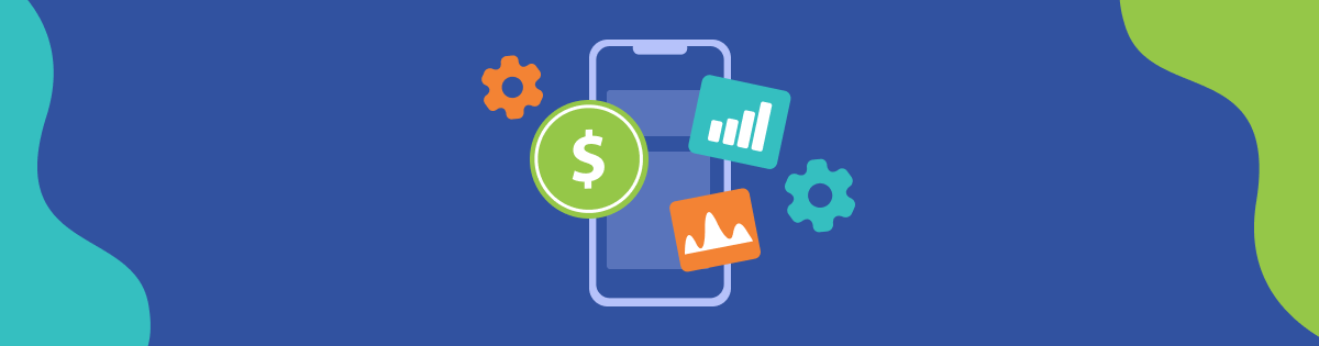 a graphic illustrating a fintech mobile and a line graph Comments above copied from original document