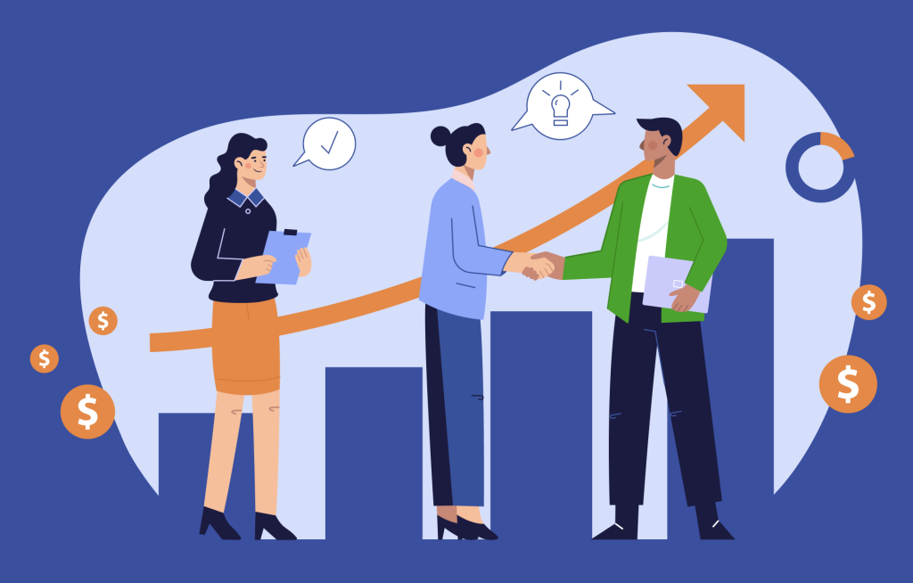 Vector of people shaking hands